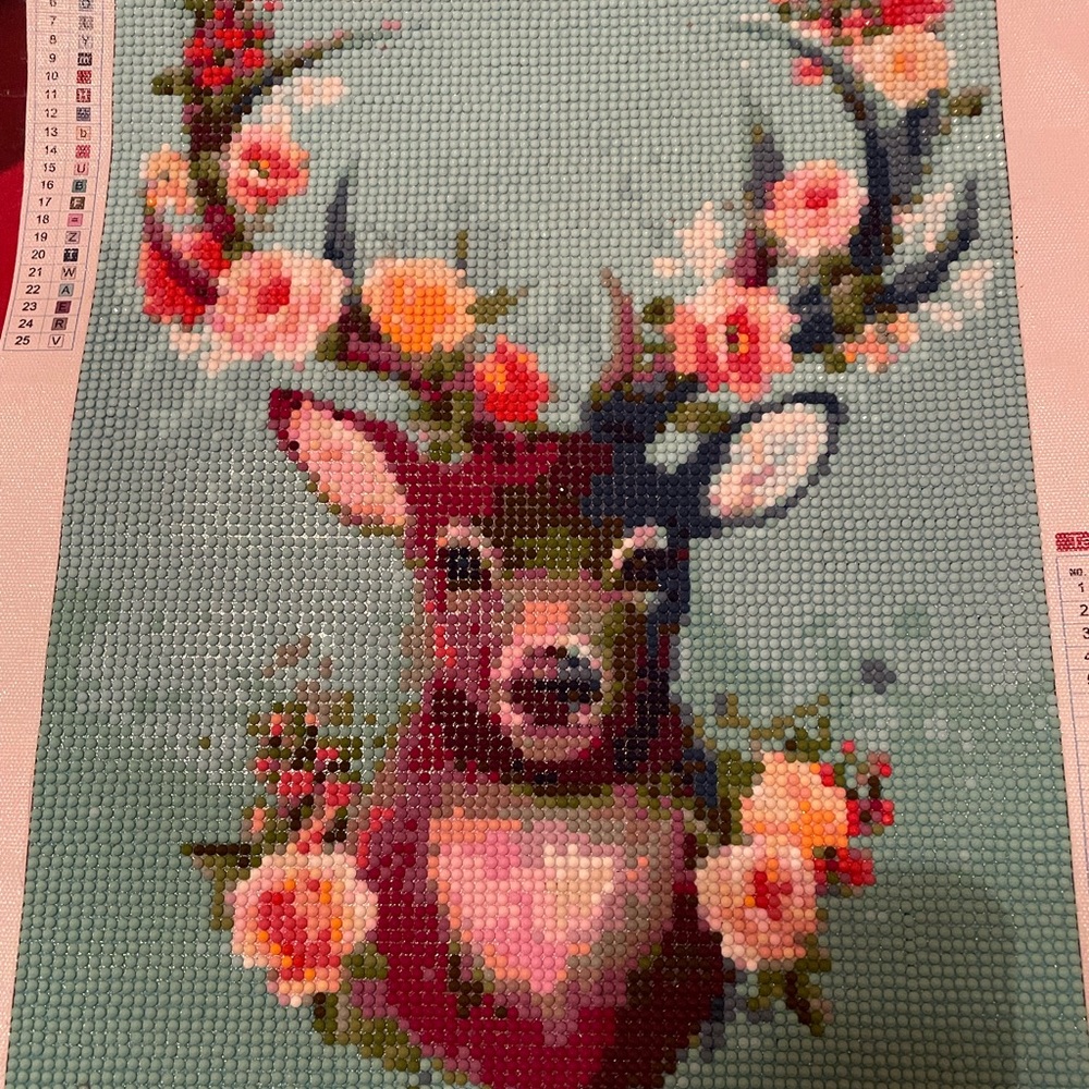 Floral Deer Diamond Painting Wall Art